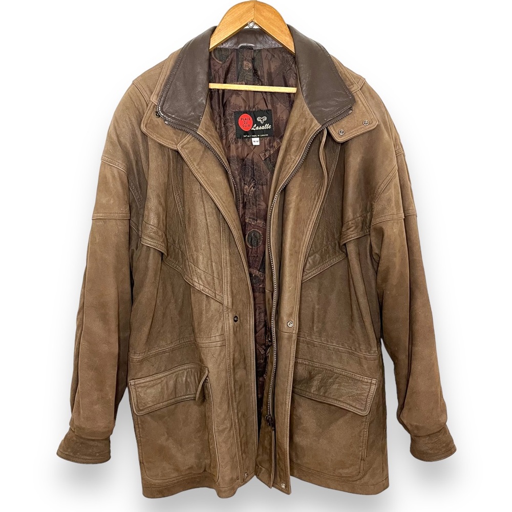 Brown Vintage Oversized Leather Jacket